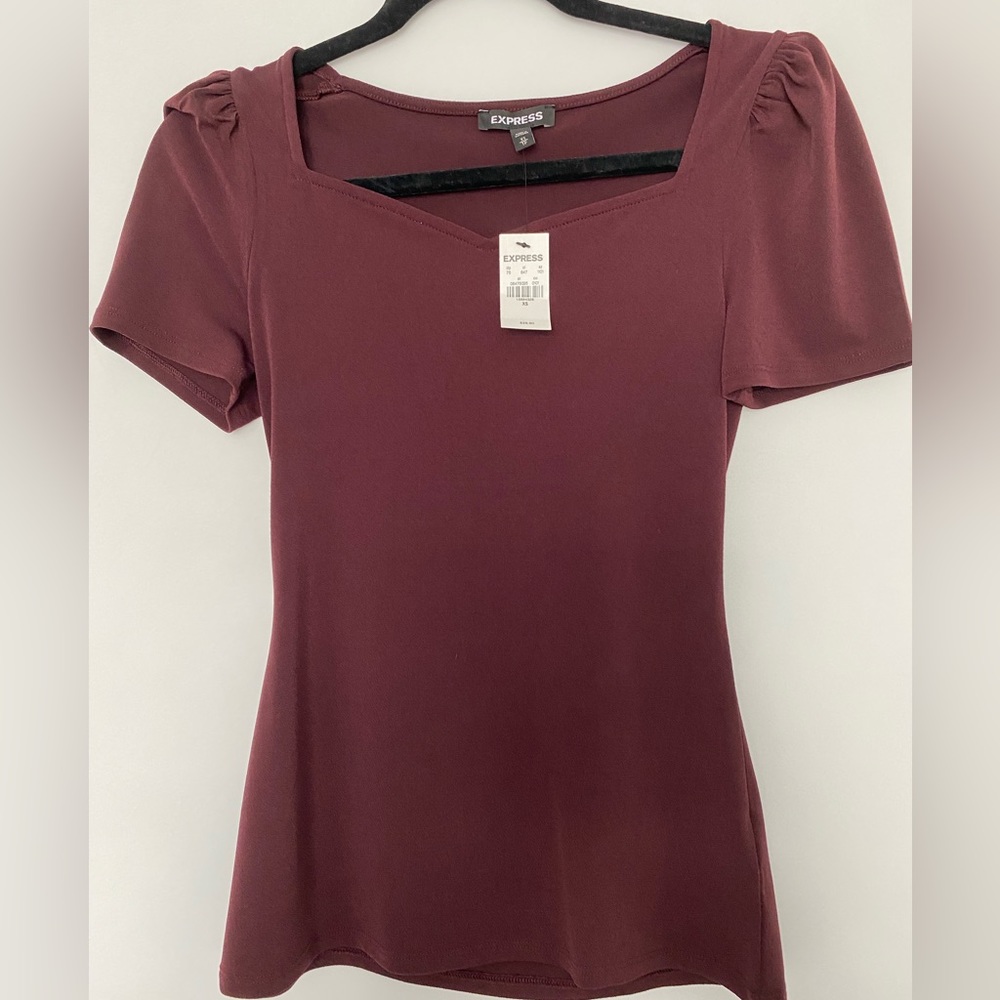 Brand new with tags Express maroon blouse XS